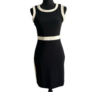 Boston Proper Elegant Black and White Sleeveless Dress. Size 8 (small)